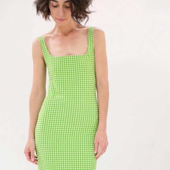 Maryam Nassir Zadeh Green Checkered Dress - Picture 2 of 9